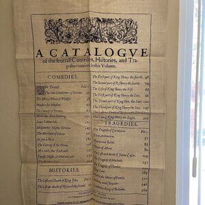 NWOT Wall Decor Irish Linen Catalogve Comedies Hiftories Tragedies